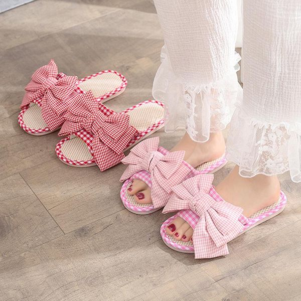 slippers elegant lattice bow house women bedroom mute non-slip grid cotton shoes spring summer home ladies slides, Black
slippers elegant lattice bow house women bedroom mute non-slip grid cotton shoes spring summer home ladies slides, Black