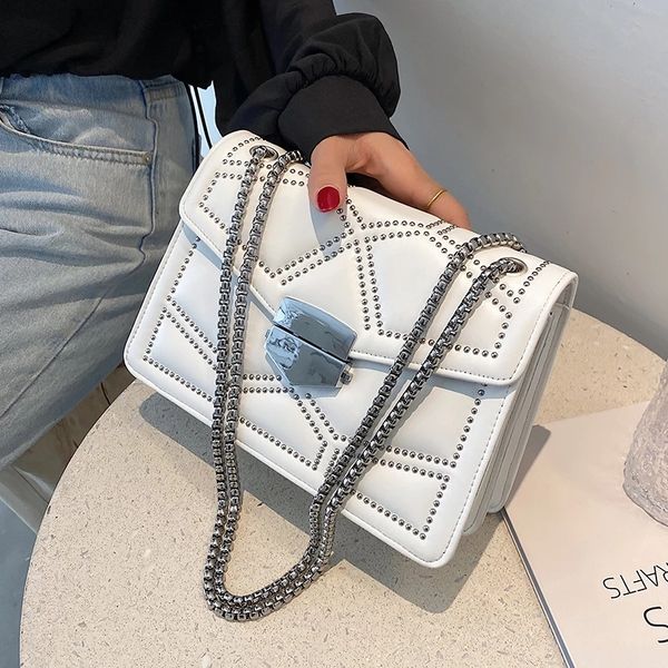 rivet designer women shoulder bags fashion chain ladies shoulder bags handbags and purses pu leather lady small flap bags white
rivet designer women shoulder bags fashion chain ladies shoulder bags handbags and purses pu leather lady small flap bags white