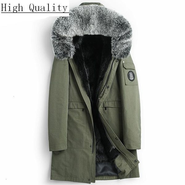 men's leather & faux real fur parka long coat winter jacket for men mink liner collar plus size parkas bl188 kj1552, Black
men's leather & faux real fur parka long coat winter jacket for men mink liner collar plus size parkas bl188 kj1552, Black