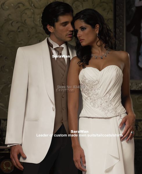 men's suits & blazers custom made groom tuxedo, bespoke white jakcet with chocolate vest / waistcoat and black pants, tailor wedding su, White;black
men's suits & blazers custom made groom tuxedo, bespoke white jakcet with chocolate vest / waistcoat and black pants, tailor wedding su, White;black