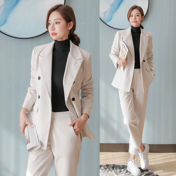 women's two piece pants fashion women blazer suits notch-neck jacket elastic waist office wear pant 2021 female 2 pieces set, White
women's two piece pants fashion women blazer suits notch-neck jacket elastic waist office wear pant 2021 female 2 pieces set, White