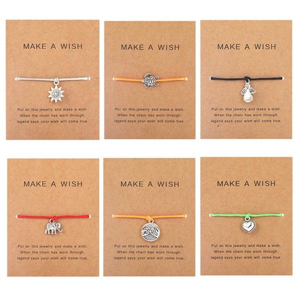 charm bracelets 5 colors rope charms animal tree of life shaped metal wish cards bracelet for women fashion adjustable gift jewelry, Golden;silver
charm bracelets 5 colors rope charms animal tree of life shaped metal wish cards bracelet for women fashion adjustable gift jewelry, Golden;silver