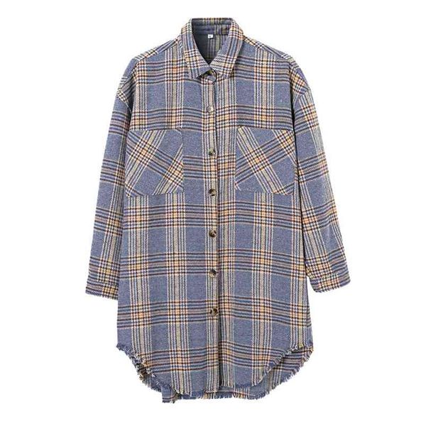 autumn women long shirts jackets coats sleeve pockets plaid jacket female fashion street outerwear plus size 210513, Black;brown
autumn women long shirts jackets coats sleeve pockets plaid jacket female fashion street outerwear plus size 210513, Black;brown