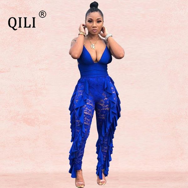 women's jumpsuits & rompers qili 2021 women lace sleeveve ruffles fashion jumpsuit club see through bodycon, Black;white
women's jumpsuits & rompers qili 2021 women lace sleeveve ruffles fashion jumpsuit club see through bodycon, Black;white