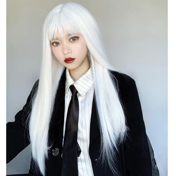 synthetic wigs houyan long straight hair wig and bangs, female lolita role-playing white naturally heats up, Black
synthetic wigs houyan long straight hair wig and bangs, female lolita role-playing white naturally heats up, Black