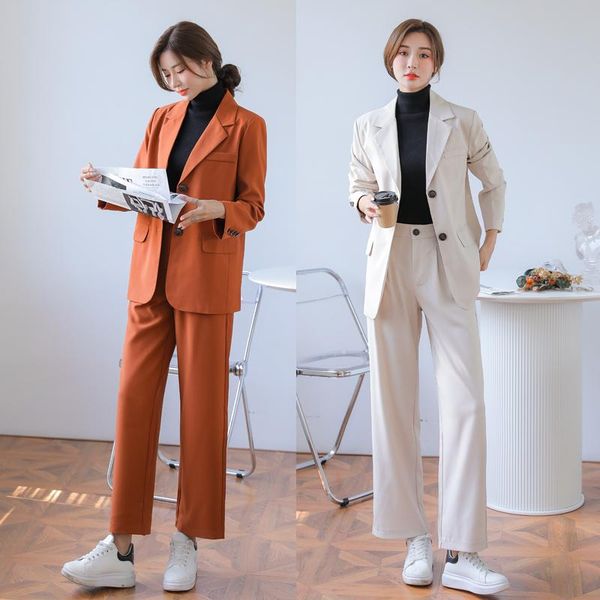 women's two piece pants pant suit women blazer set korean and plus size office lady outfits spring autumn winter, White
women's two piece pants pant suit women blazer set korean and plus size office lady outfits spring autumn winter, White