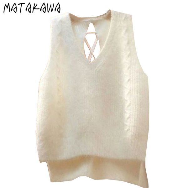 matakawa autumn and winter solid color womens sleeveless sweater vest korea bottoming knit vest women 210513, Black;white
matakawa autumn and winter solid color womens sleeveless sweater vest korea bottoming knit vest women 210513, Black;white