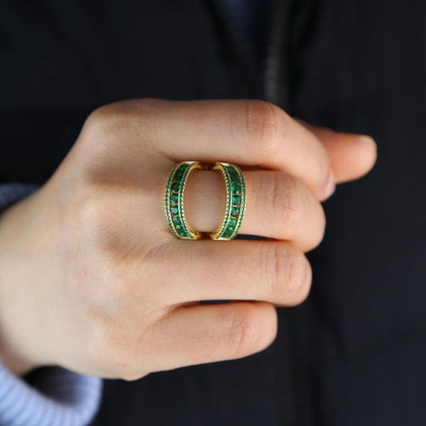 wedding rings 2021 fashion promise engagement jewelry paved green stone gold color double multi wrap finger ring for women, Slivery;golden
wedding rings 2021 fashion promise engagement jewelry paved green stone gold color double multi wrap finger ring for women, Slivery;golden