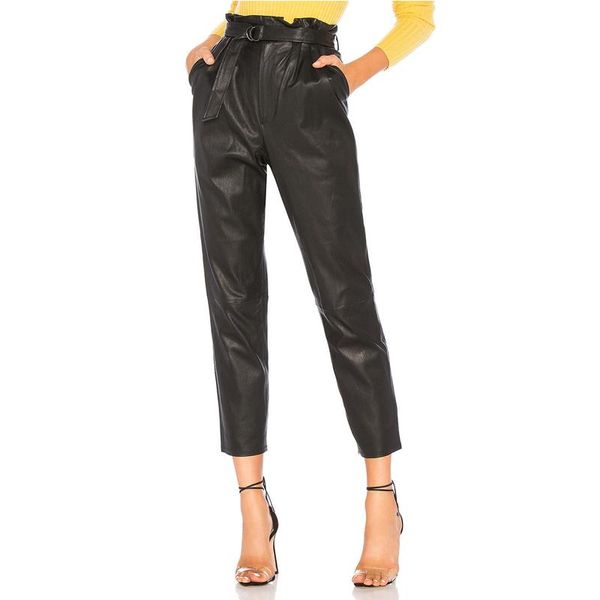 women's pants & capris 2021 autumn black women pu leather with belt trousers high waist stretch pencil ankle length pant, Black;white
women's pants & capris 2021 autumn black women pu leather with belt trousers high waist stretch pencil ankle length pant, Black;white
