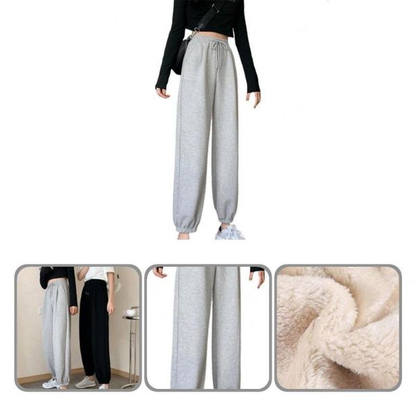 women's pants & capris trendy sweatpants thickened breathable drawstring high waist women track, Black;white
women's pants & capris trendy sweatpants thickened breathable drawstring high waist women track, Black;white