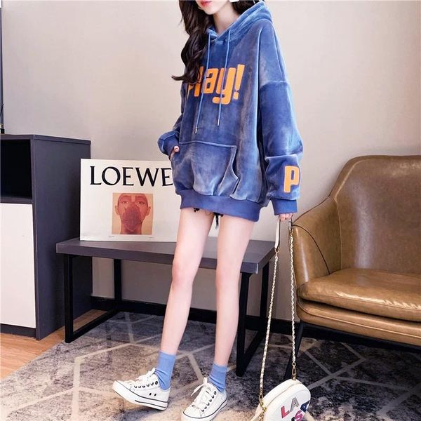 women's hoodies & sweatshirts velvet winter cute embroider hooded female 2021 thicken warm lady autumn coat, Black
women's hoodies & sweatshirts velvet winter cute embroider hooded female 2021 thicken warm lady autumn coat, Black