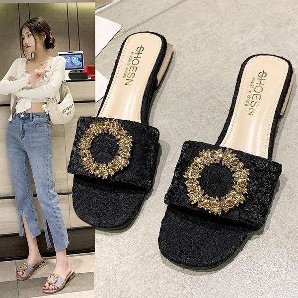 slippers sandals women woman sandels for summer fashion shoes metal round buckle pantoufle femme, Black
slippers sandals women woman sandels for summer fashion shoes metal round buckle pantoufle femme, Black