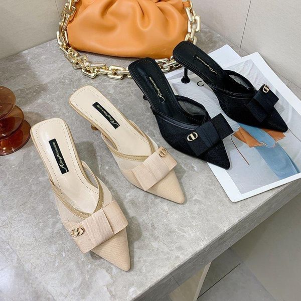 slippers wohdhe fashion pointed toe women slip on mules gold outsides slides elegant ladies sandal, Black
slippers wohdhe fashion pointed toe women slip on mules gold outsides slides elegant ladies sandal, Black