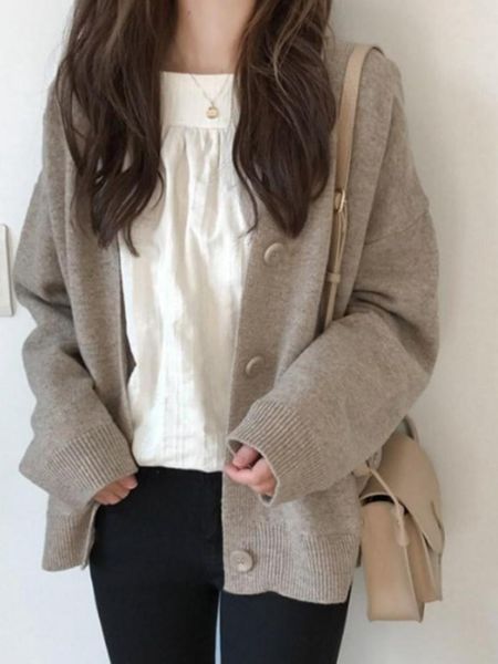 women's knits & tees 2021 autumn korean sweater cardigan fashion slim v-neck large coat, White
women's knits & tees 2021 autumn korean sweater cardigan fashion slim v-neck large coat, White