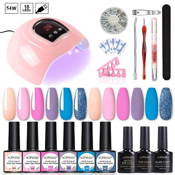 nail art kits autumn 6 colors gel polish matte coat 18pcs full set 54w uv/led lamp drill machine for varnishes
nail art kits autumn 6 colors gel polish matte coat 18pcs full set 54w uv/led lamp drill machine for varnishes