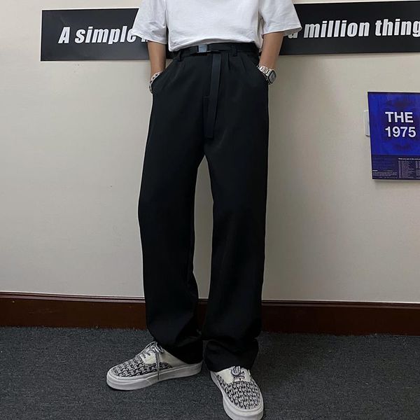 men's suits & blazers casual loose ins trousers for men with retro crease straight suit fixed belt, White;black
men's suits & blazers casual loose ins trousers for men with retro crease straight suit fixed belt, White;black