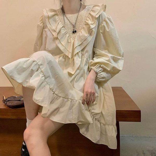 casual dresses soft girl puff sleeve ruffle dress japanese preppy style sweet kawaii cute party solid clothes 2021 autumn, Black;gray
casual dresses soft girl puff sleeve ruffle dress japanese preppy style sweet kawaii cute party solid clothes 2021 autumn, Black;gray