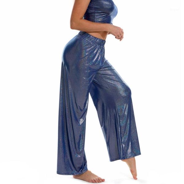 women's pants & capris summer elastic waist loose casual metallic trousers shiny women wide leg femme long straight streetwear, Black;white
women's pants & capris summer elastic waist loose casual metallic trousers shiny women wide leg femme long straight streetwear, Black;white