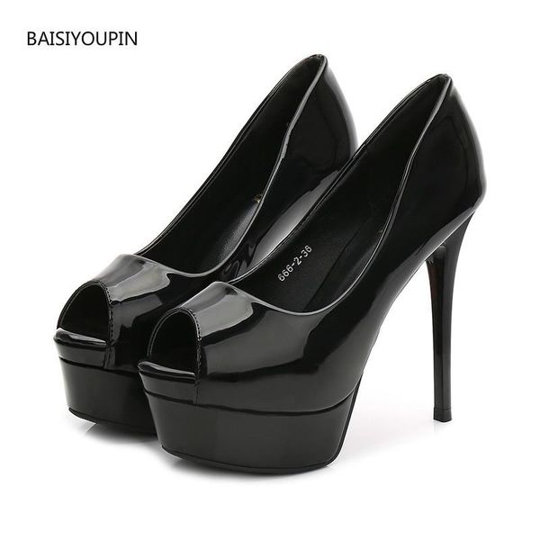 dress shoes office women platform(3.5cm) pumps summer peep toe 12.5cm high heels thin work ladies career female, Black
dress shoes office women platform(3.5cm) pumps summer peep toe 12.5cm high heels thin work ladies career female, Black