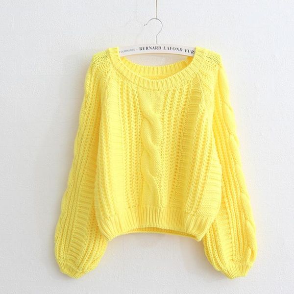 women's sweaters women 2021 harajuku chic short sweater twisted pull yellow jumpers candy color female, White;black
women's sweaters women 2021 harajuku chic short sweater twisted pull yellow jumpers candy color female, White;black