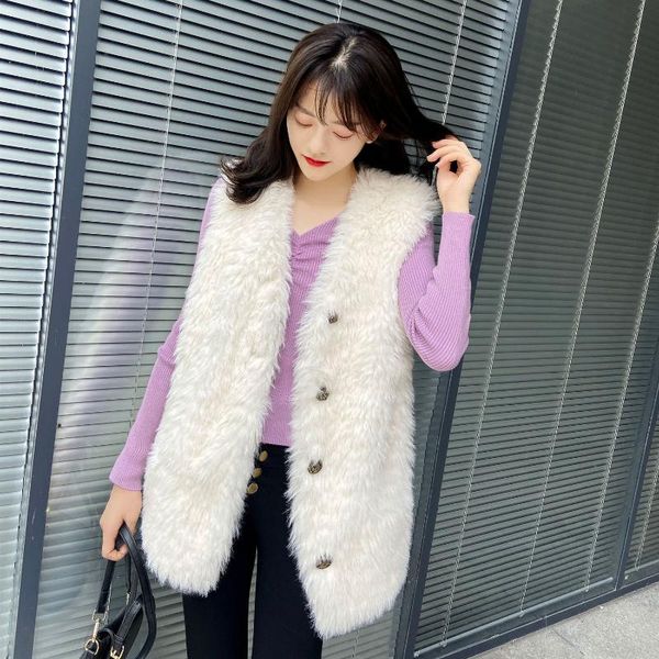 women's fur & faux autumn winter coat women elegant thick warm sleeveless waistcoat woman casual loose luxury furry jacket n213, Black
women's fur & faux autumn winter coat women elegant thick warm sleeveless waistcoat woman casual loose luxury furry jacket n213, Black