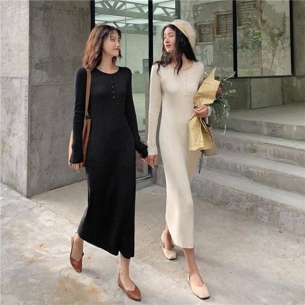 casual dresses women long sweater dress autumn and winter knit maxi solid color loose, Black;gray
casual dresses women long sweater dress autumn and winter knit maxi solid color loose, Black;gray
