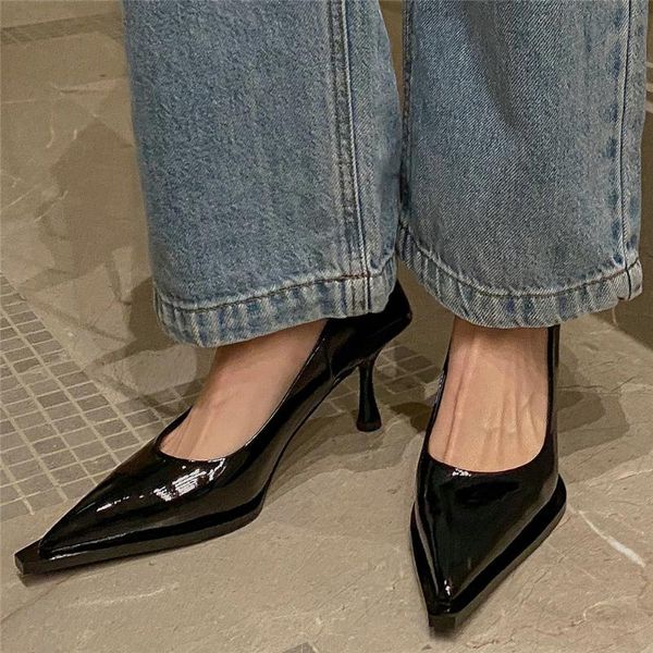 women slip on genuine leather slingbacks high heel platform pumps shoes female low pointed toe ankle boots casual dress, Black
women slip on genuine leather slingbacks high heel platform pumps shoes female low pointed toe ankle boots casual dress, Black
