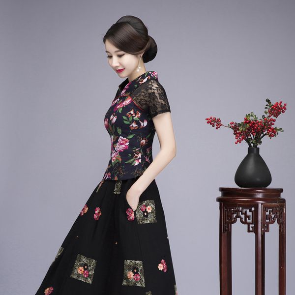 2018 summer new women shirt chinese style cotton linen blouse tradition flower clothing plus size l xl xxl 3xl 4xl 5xl 6xl, Red
2018 summer new women shirt chinese style cotton linen blouse tradition flower clothing plus size l xl xxl 3xl 4xl 5xl 6xl, Red
