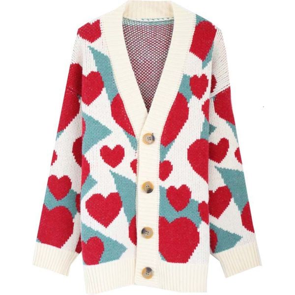 knits heart-shaped knitted cardigan sweater women jacket autumn winter thickened korean loose kawaii sweter, White
knits heart-shaped knitted cardigan sweater women jacket autumn winter thickened korean loose kawaii sweter, White