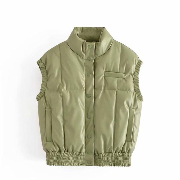 women's vests woman elegant oversized green leather vest 2021 casual female solid warm button outwear laides high street tank, Black;white 
women's vests woman elegant oversized green leather vest 2021 casual female solid warm button outwear laides high street tank, Black;white