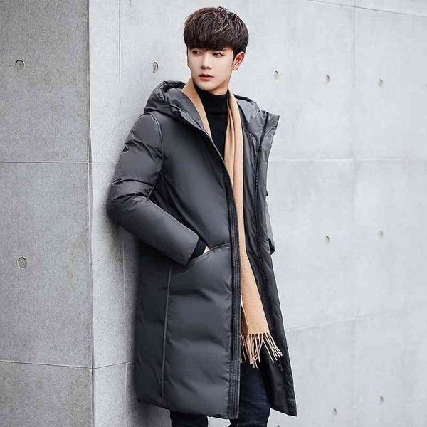 2021 medium long thickened down jacket men's korean hooded student coat tide winter, Black
2021 medium long thickened down jacket men's korean hooded student coat tide winter, Black