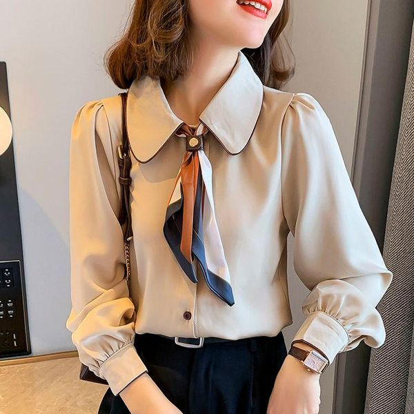 women's blouses & shirts women 2021 spring fashion loose bow casual female long sleeve thin ladies solid color satin u212, White
women's blouses & shirts women 2021 spring fashion loose bow casual female long sleeve thin ladies solid color satin u212, White