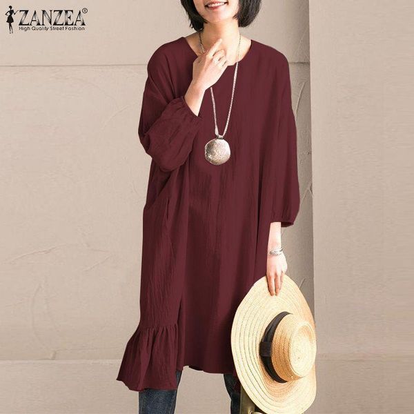 casual dresses zanzea women elegant flounce long shirt dress autumn sundress vintage 3/4 sleeve solid cotton linen vestidos loose 5xl, Black;gray
casual dresses zanzea women elegant flounce long shirt dress autumn sundress vintage 3/4 sleeve solid cotton linen vestidos loose 5xl, Black;gray