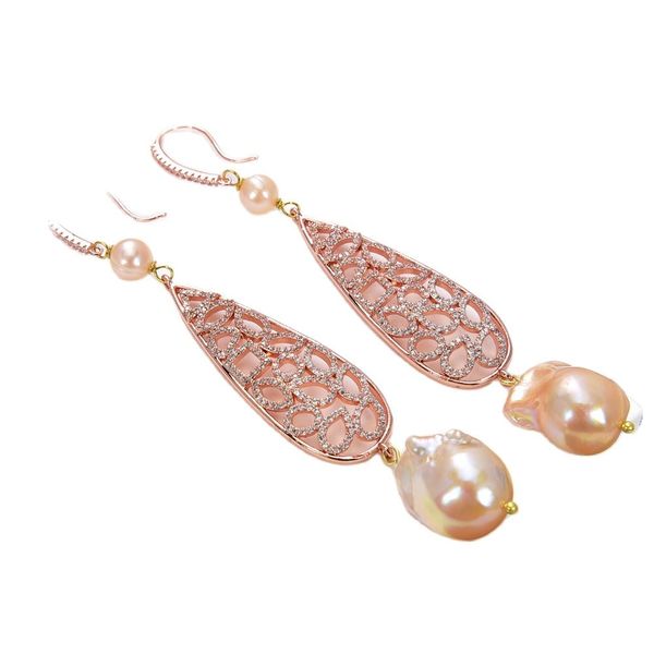 guaiguai jewelry pink keshi pearl rose gold plated cz pave teardrop earrings handmade for women real gems stone lady fashion jewellry, Silver
guaiguai jewelry pink keshi pearl rose gold plated cz pave teardrop earrings handmade for women real gems stone lady fashion jewellry, Silver