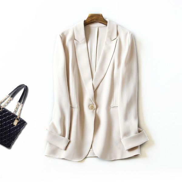 women's suits & blazers 2021 spring and summer blazer commuting vertical micro elastic straight acetic acid thin one button coat female, White;black
women's suits & blazers 2021 spring and summer blazer commuting vertical micro elastic straight acetic acid thin one button coat female, White;black