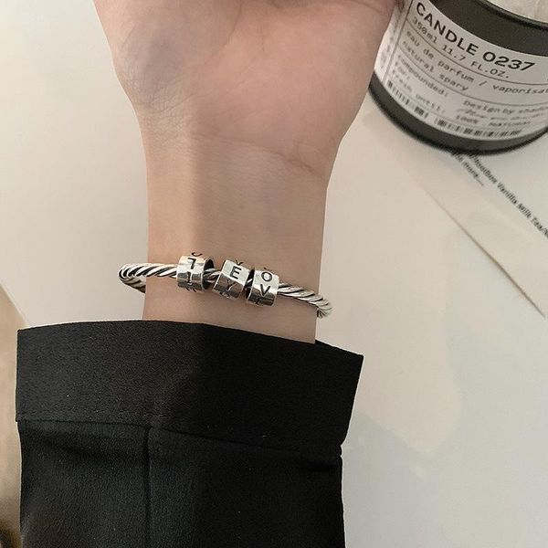 bangle silver party bracelet vintage trendy lucky english letter tag thai hand jewelry for women gifts, Black
bangle silver party bracelet vintage trendy lucky english letter tag thai hand jewelry for women gifts, Black