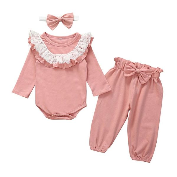 clothing sets 3pcs born baby girl clothes lace ruffle romper bodysuit+solid pants+headband outfits infant kleding, White
clothing sets 3pcs born baby girl clothes lace ruffle romper bodysuit+solid pants+headband outfits infant kleding, White