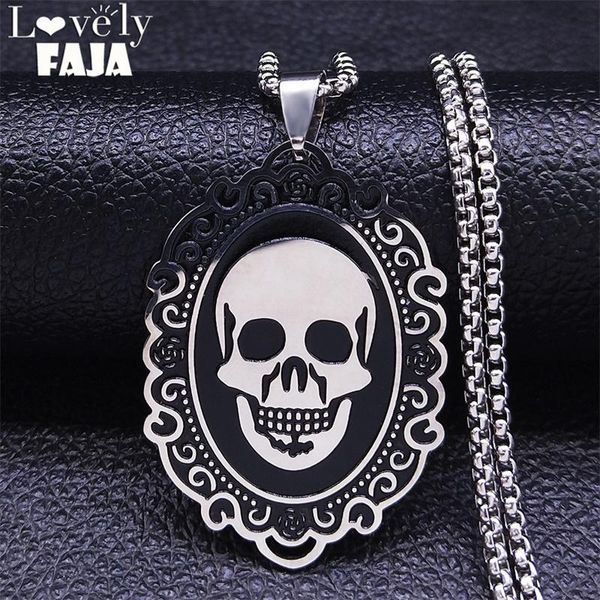 pendant necklaces gothic male skull stainless steel couples chain necklace black silver color choker jewlery collier chaine n3684s03
pendant necklaces gothic male skull stainless steel couples chain necklace black silver color choker jewlery collier chaine n3684s03