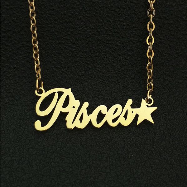 pendant necklaces stainless steel chain collar hombre horoscope pisces letter necklace constellation charm 12 zodiac signs gothic jewelry, Silver
pendant necklaces stainless steel chain collar hombre horoscope pisces letter necklace constellation charm 12 zodiac signs gothic jewelry, Silver