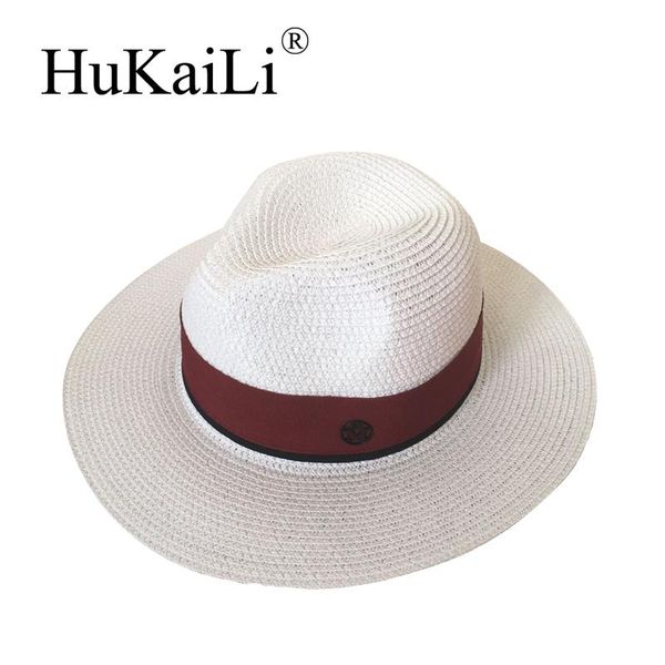 spring, summer, jazz straw hat red and black stitching ribbon sunhat sunscreen female wide brim hats, Blue;gray
spring, summer, jazz straw hat red and black stitching ribbon sunhat sunscreen female wide brim hats, Blue;gray