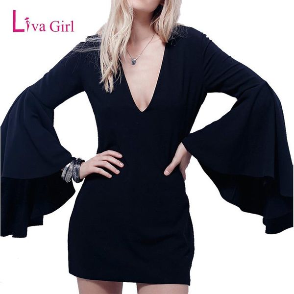 casual dresses liva girl women black vintage flared bell sleeve mini dress v-neck bodycon party clubwear autumn fashion, Black;gray
casual dresses liva girl women black vintage flared bell sleeve mini dress v-neck bodycon party clubwear autumn fashion, Black;gray