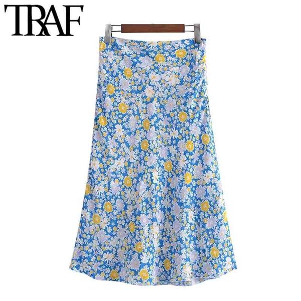 women chic fashion with lining floral print midi skirt vintage high waist side zipper female skirts mujer 210507, Black
women chic fashion with lining floral print midi skirt vintage high waist side zipper female skirts mujer 210507, Black