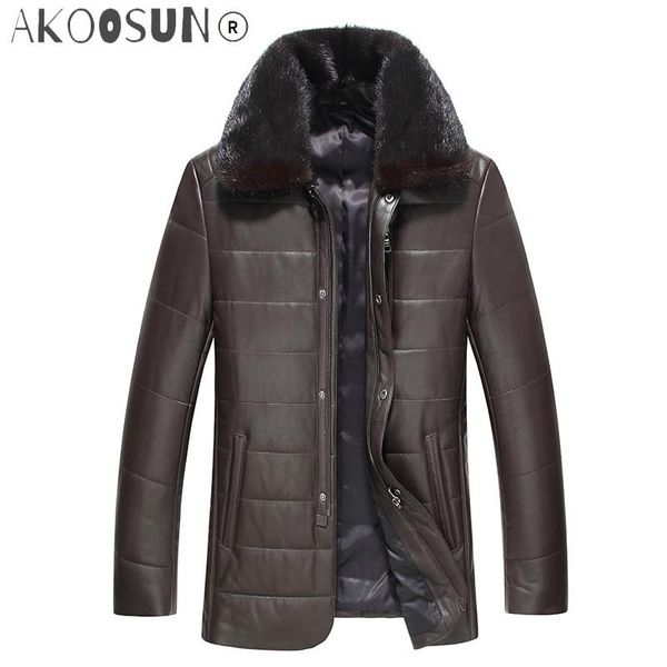 men's leather & faux akoosun genuine jacket men winter sheepskin coat for down real collar veste cuir homme 1768 kj3626, Black
men's leather & faux akoosun genuine jacket men winter sheepskin coat for down real collar veste cuir homme 1768 kj3626, Black