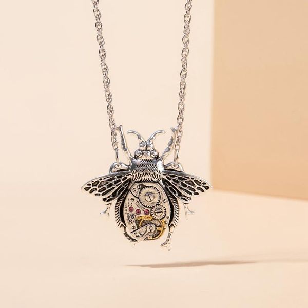 pendant necklaces cute bee gear necklace vintage steampunk ancient copper mechanical animal jewelry women accessories, Silver
pendant necklaces cute bee gear necklace vintage steampunk ancient copper mechanical animal jewelry women accessories, Silver