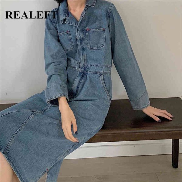 vintage women's denim dress fashion korean style long sleeve casual straight pockets front midi dresses female 210428, Black;gray
vintage women's denim dress fashion korean style long sleeve casual straight pockets front midi dresses female 210428, Black;gray