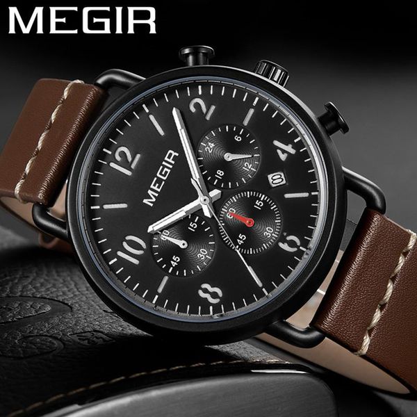 wristwatches megir genuine leather watch men waterproof chronograph military army male clock man sport wristwatch gift 2158, Slivery;brown
wristwatches megir genuine leather watch men waterproof chronograph military army male clock man sport wristwatch gift 2158, Slivery;brown