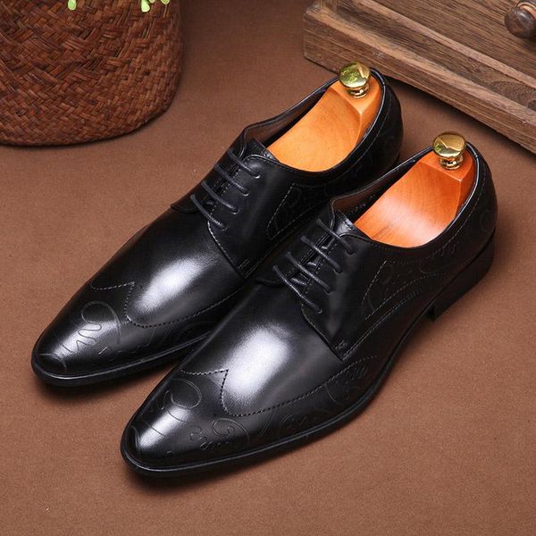 dress shoes mens brock lace up pointed toe formal oxfords wedding evening business sapato social masculino h44, Black
dress shoes mens brock lace up pointed toe formal oxfords wedding evening business sapato social masculino h44, Black