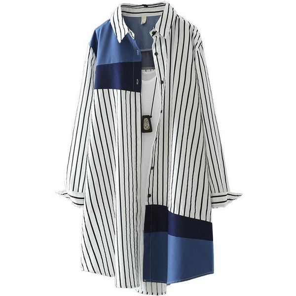 women's blouses & shirts superaen 2021 korean loose plus size shirt women long-sleeved stripe spring and summer button up, White
women's blouses & shirts superaen 2021 korean loose plus size shirt women long-sleeved stripe spring and summer button up, White