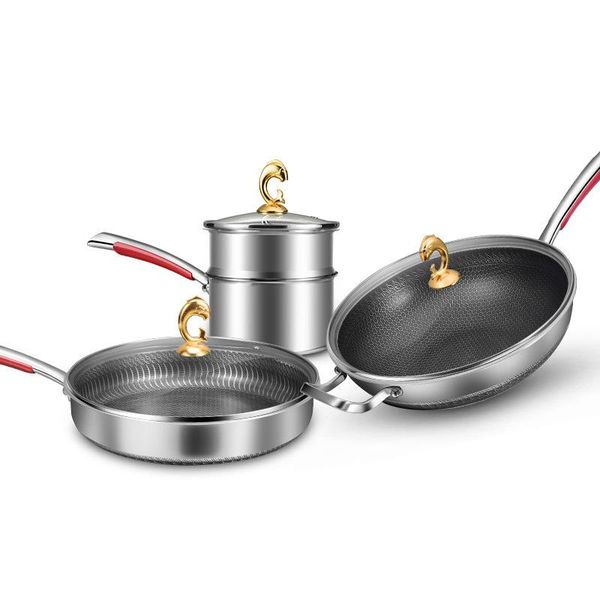 household 316 stainless steel frying pan with thickened handle double sided honeycomb non stick stir fry pot cookware pans
household 316 stainless steel frying pan with thickened handle double sided honeycomb non stick stir fry pot cookware pans