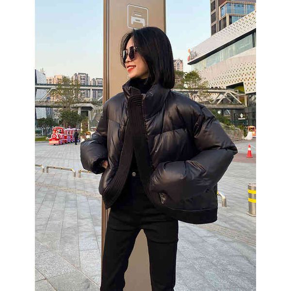 women's parkas down ladies jacket american stand collar irregular thickened cotton padded winter korean bright face short, Black
women's parkas down ladies jacket american stand collar irregular thickened cotton padded winter korean bright face short, Black